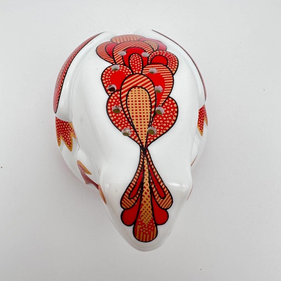 ELIZABETH ARDEN Ceramic Frog Pomander, Sachet Diffuser Red White Gold Vintage - Picture 6 of 6
